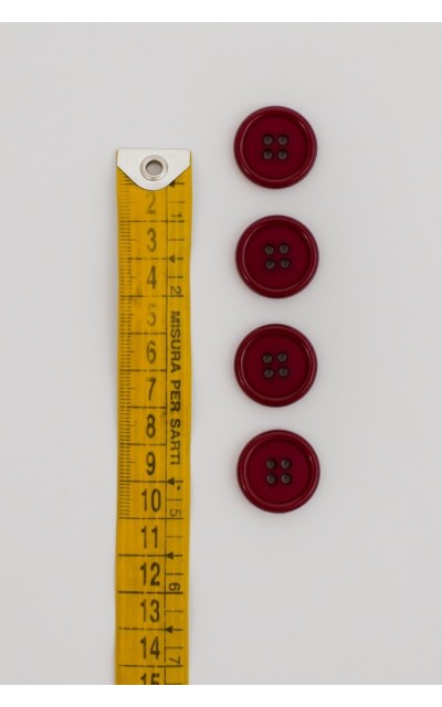 Button basic 4 holes 20mm Bordeaux - Button
