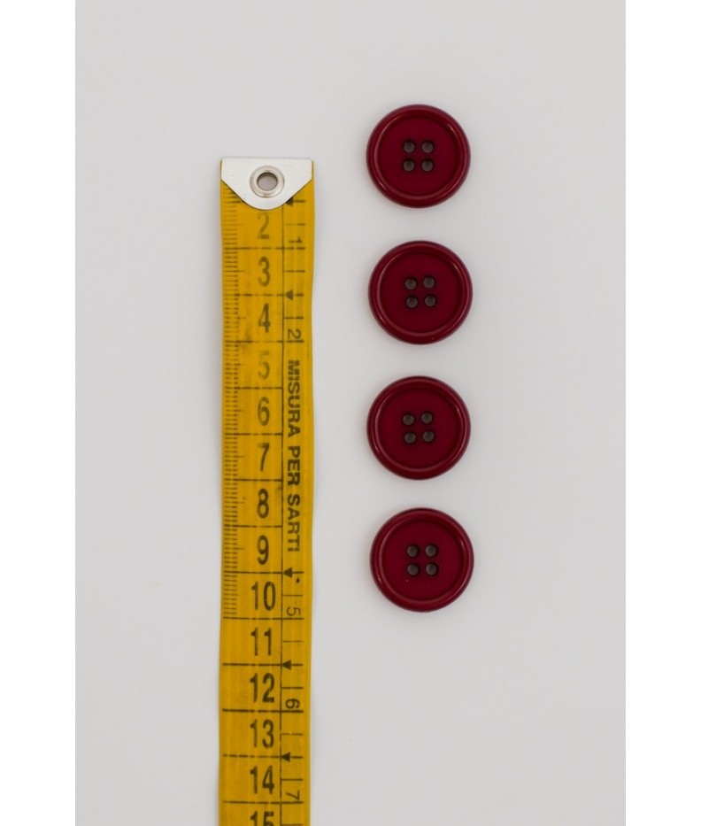 Button basic 4 holes 20mm Bordeaux - Button