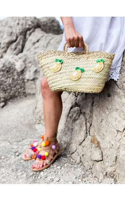 Kit Lemon Straw Bag - Crocheted