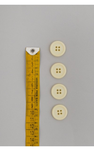Button basic 4 holes 20mm Cream - Button