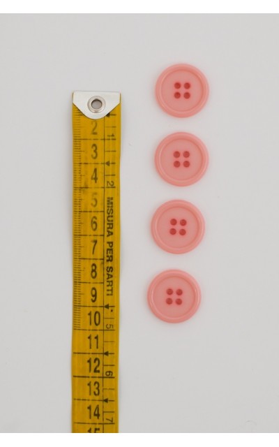 Button basic 4 holes 20mm Pink - Button