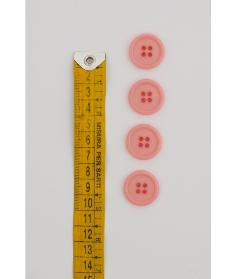 Bottone classico 4 fori 20mm rosa - Knöpfe und Taschenverschluss