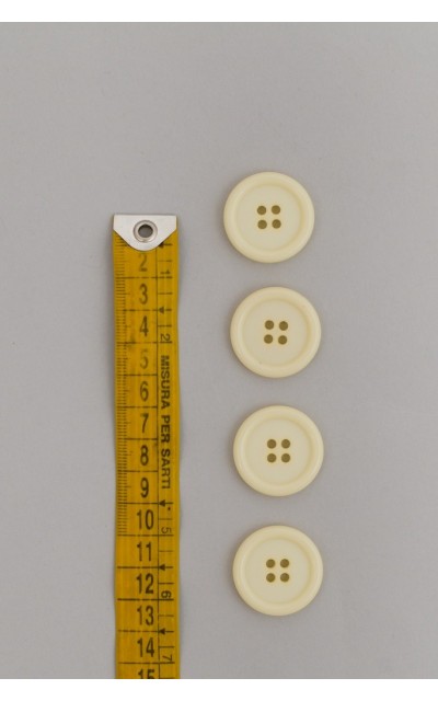 Button basic 4 holes 25mm Cream - Button