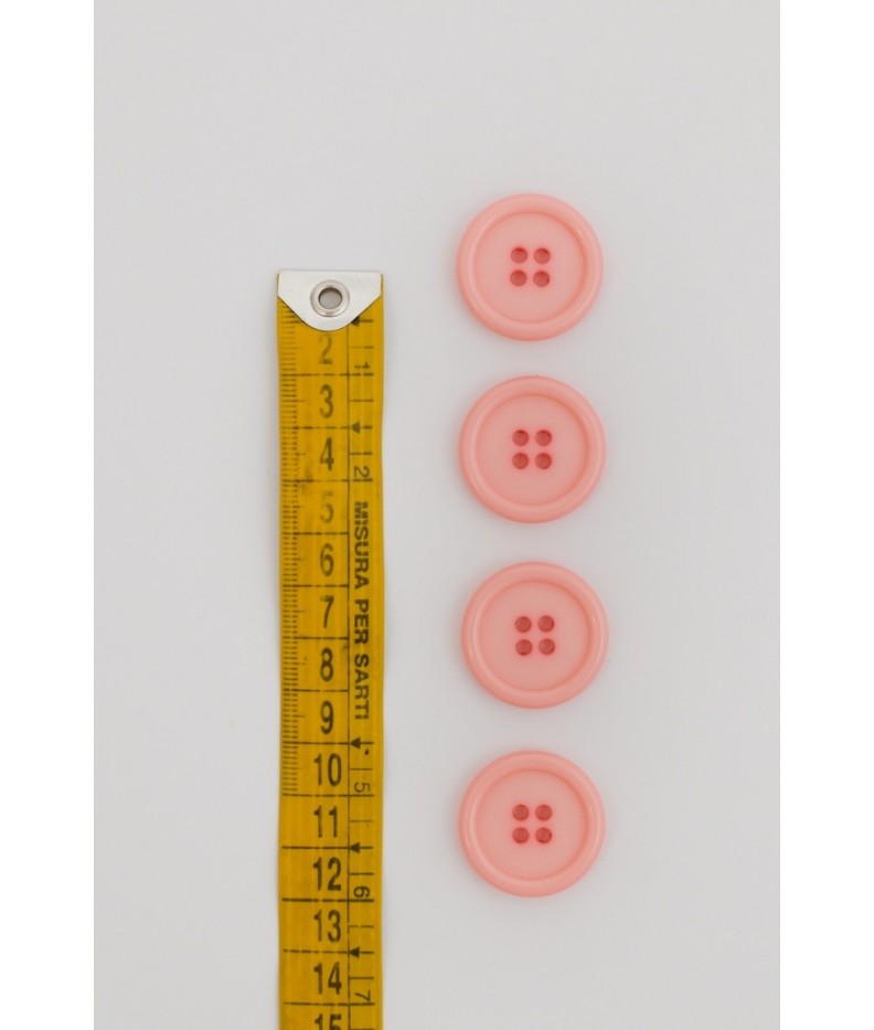 Bottone classico 4 fori 25mm Rosa - Bottoni e Chiusure