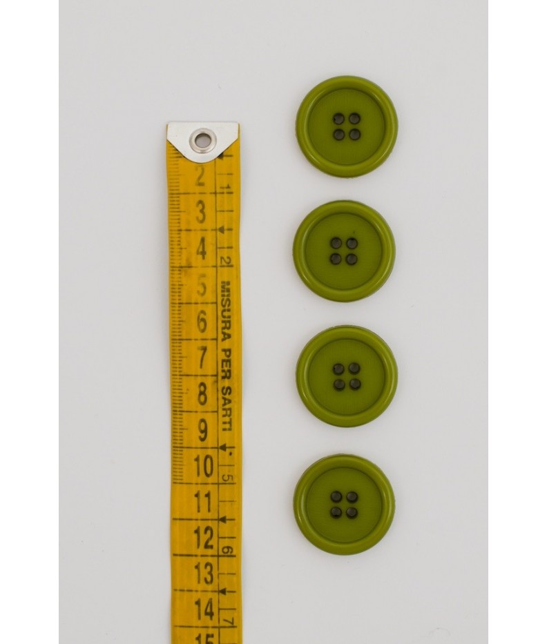 Button basic 4 holes 25mm Green - Button