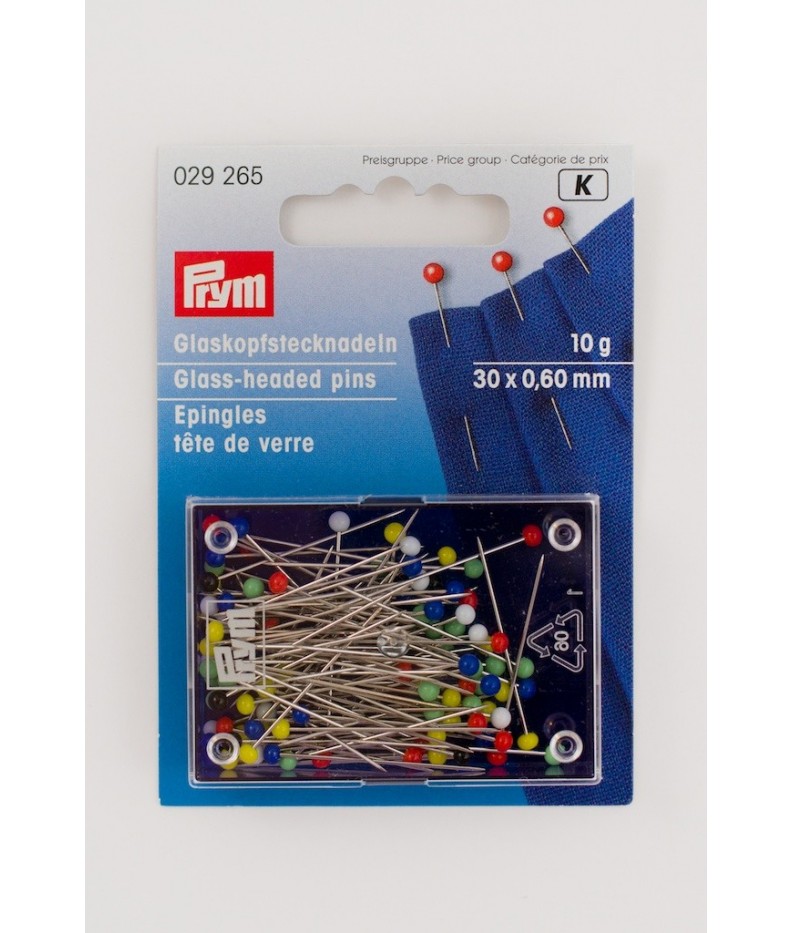 Glass-headed pins 10g Prym - Accessories for knitting