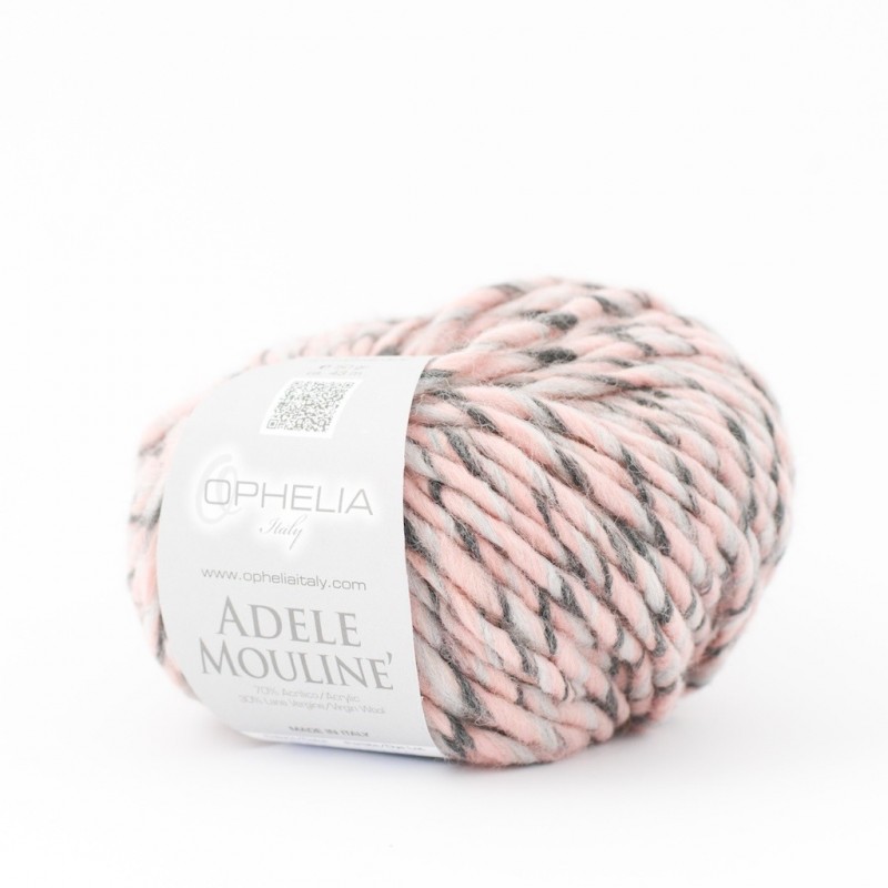 Ophelia Italy Adele 001 Bianco Gomitoli lana 50g filato stoppino 70% acrilico 30% lana vergine 