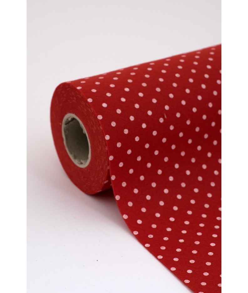 Roll of Cloth felt Polka 009 red