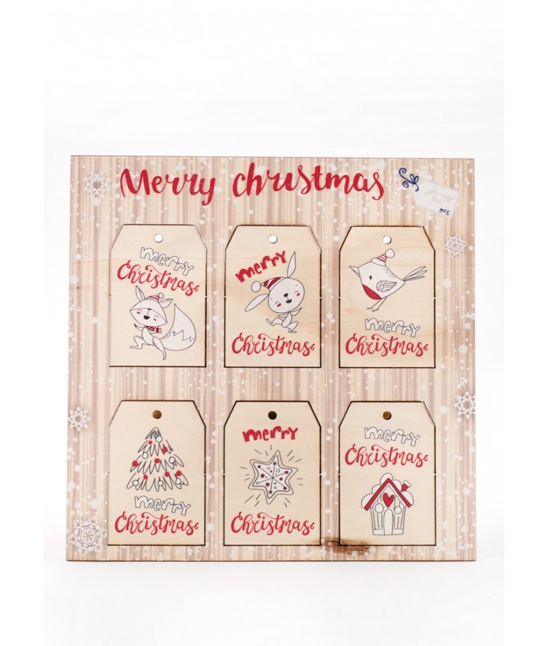 Wooden tag Merry Christmas - 005