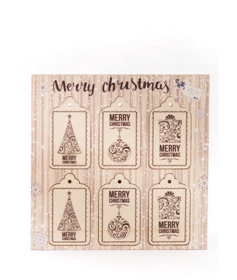 Wooden tag Merry Christmas - 006